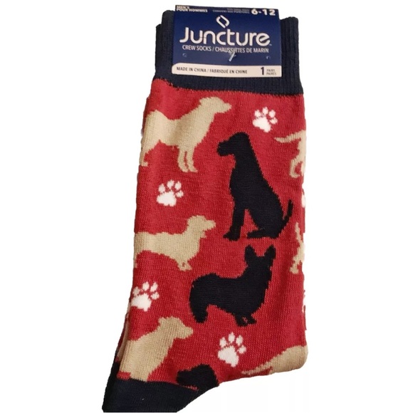 Juncture DOG LOVER Mens Printed Novelty Crew Socks - Picture 1 of 4